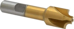 Interstate - 5/32" Radius, 3/4" Mill Diam, 4 Flute High Speed Steel Corner Rounding End Mill - Single End, TiN Finish, 3" OAL, 1/2" Shank Diam - Exact Tool & Supply