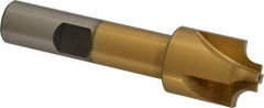 Interstate - 11/64" Radius, 3/4" Mill Diam, 4 Flute High Speed Steel Corner Rounding End Mill - Single End, TiN Finish, 3" OAL, 1/2" Shank Diam - Exact Tool & Supply