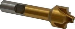 Interstate - 13/64" Radius, 7/8" Mill Diam, 4 Flute High Speed Steel Corner Rounding End Mill - Single End, TiN Finish, 3-1/8" OAL, 1/2" Shank Diam - Exact Tool & Supply