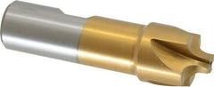 Interstate - 13/64" Radius, 7/8" Mill Diam, 4 Flute High Speed Steel Corner Rounding End Mill - Single End, TiN Finish, 3-1/8" OAL, 3/4" Shank Diam - Exact Tool & Supply