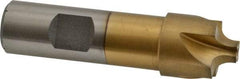 Interstate - 7/32" Radius, 7/8" Mill Diam, 4 Flute High Speed Steel Corner Rounding End Mill - Single End, TiN Finish, 3-1/4" OAL, 3/4" Shank Diam - Exact Tool & Supply