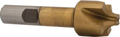 Interstate - 15/64" Radius, 7/8" Mill Diam, 4 Flute High Speed Steel Corner Rounding End Mill - Single End, TiN Finish, 3-1/8" OAL, 1/2" Shank Diam - Exact Tool & Supply