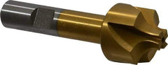Interstate - 1/4" Radius, 1" Mill Diam, 4 Flute High Speed Steel Corner Rounding End Mill - Single End, TiN Finish, 3-1/8" OAL, 1/2" Shank Diam - Exact Tool & Supply