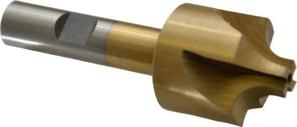 Interstate - 9/32" Radius, 1-1/8" Mill Diam, 4 Flute High Speed Steel Corner Rounding End Mill - Single End, TiN Finish, 3-1/4" OAL, 1/2" Shank Diam - Exact Tool & Supply