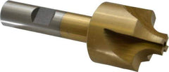 Interstate - 9/32" Radius, 1-1/8" Mill Diam, 4 Flute High Speed Steel Corner Rounding End Mill - Single End, TiN Finish, 3-1/4" OAL, 1/2" Shank Diam - Exact Tool & Supply