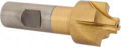 Interstate - 9/32" Radius, 1-1/8" Mill Diam, 4 Flute High Speed Steel Corner Rounding End Mill - Single End, TiN Finish, 3-1/4" OAL, 3/4" Shank Diam - Exact Tool & Supply