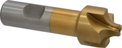 Interstate - 5/16" Radius, 1-1/8" Mill Diam, 4 Flute High Speed Steel Corner Rounding End Mill - Single End, TiN Finish, 3-1/2" OAL, 3/4" Shank Diam - Exact Tool & Supply
