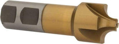 Interstate - 5/16" Radius, 1-1/8" Mill Diam, 4 Flute High Speed Steel Corner Rounding End Mill - Single End, TiN Finish, 3-1/4" OAL, 7/8" Shank Diam - Exact Tool & Supply