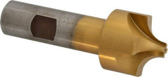 Interstate - 13/32" Radius, 1-1/4" Mill Diam, 4 Flute High Speed Steel Corner Rounding End Mill - Single End, TiN Finish, 3-1/2" OAL, 3/4" Shank Diam - Exact Tool & Supply