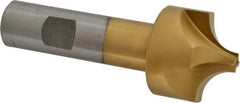 Interstate - 15/32" Radius, 1-3/8" Mill Diam, 4 Flute High Speed Steel Corner Rounding End Mill - Single End, TiN Finish, 3-3/4" OAL, 3/4" Shank Diam - Exact Tool & Supply