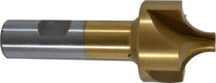Interstate - 1/2" Radius, 1-1/2" Mill Diam, 4 Flute High Speed Steel Corner Rounding End Mill - Single End, TiN Finish, 3-7/8" OAL, 3/4" Shank Diam - Exact Tool & Supply