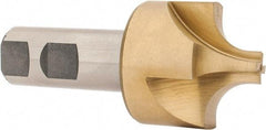 Interstate - 9/16" Radius, 1-5/16" Mill Diam, 4 Flute High Speed Steel Corner Rounding End Mill - Single End, TiN Finish, 4-1/4" OAL, 1" Shank Diam - Exact Tool & Supply