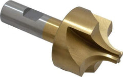 Interstate - 19/32" Radius, 1-15/16" Mill Diam, 4 Flute High Speed Steel Corner Rounding End Mill - Single End, TiN Finish, 4" OAL, 3/4" Shank Diam - Exact Tool & Supply