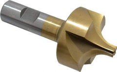 Interstate - 5/8" Radius, 1-15/16" Mill Diam, 4 Flute High Speed Steel Corner Rounding End Mill - Single End, TiN Finish, 4" OAL, 3/4" Shank Diam - Exact Tool & Supply