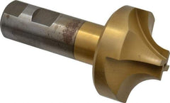Interstate - 11/16" Radius, 2-1/4" Mill Diam, 4 Flute High Speed Steel Corner Rounding End Mill - Single End, TiN Finish, 4-5/16" OAL, 1" Shank Diam - Exact Tool & Supply