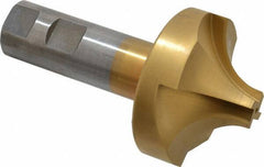 Interstate - 7/8" Radius, 2-1/2" Mill Diam, 4 Flute High Speed Steel Corner Rounding End Mill - Single End, TiN Finish, 4-1/2" OAL, 1" Shank Diam - Exact Tool & Supply