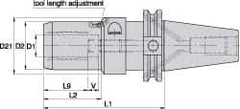 Kennametal - CAT40 Taper Shank, 12mm Hole Diam, Hydraulic Tool Holder/Chuck - 31.6mm Nose Diam, 95mm Projection, 36mm Clamp Depth, 15,000 RPM, Through Coolant - Exact Tool & Supply