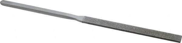 Strauss - 8-1/2" OAL Coarse Equalling Needle Diamond File - 7/16" Wide x 7/64" Thick, 4-3/8 LOC, 181 Grit - Exact Tool & Supply