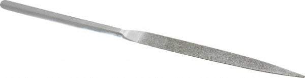 Strauss - 8-1/2" OAL Coarse Half Round Needle Diamond File - 1/2" Wide x 5/32" Thick, 4-3/8 LOC, 181 Grit - Exact Tool & Supply