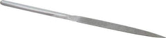 Strauss - 8-1/2" OAL Fine Half Round Needle Diamond File - 1/2" Wide x 5/32" Thick, 4-3/8 LOC, 91 Grit - Exact Tool & Supply
