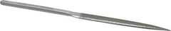 Strauss - 8-1/2" OAL Medium Half Round Needle Diamond File - 1/2" Wide x 5/32" Thick, 4-3/8 LOC, 126 Grit - Exact Tool & Supply