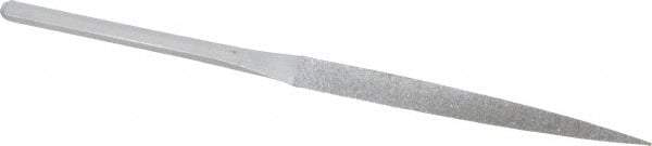 Strauss - 8-1/2" OAL Medium Three Square Needle Diamond File - 3/8" Wide x 3/8" Thick, 4-3/8 LOC, 126 Grit - Exact Tool & Supply