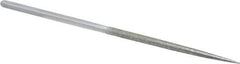 Strauss - 8-1/2" OAL Coarse Round Needle Diamond File - 1/4" Wide x 1/4" Thick, 4-3/8 LOC, 181 Grit - Exact Tool & Supply