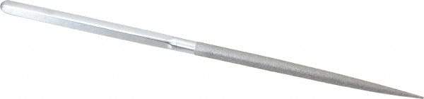 Strauss - 8-1/2" OAL Fine Round Needle Diamond File - 1/4" Wide x 1/4" Thick, 4-3/8 LOC, 91 Grit - Exact Tool & Supply