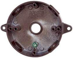 Cooper Crouse-Hinds - 1 Gang, (4) 1/2" Knockouts, Aluminum Round Outlet Box - 4-1/8" Overall Height x 4" Overall Width x 1-1/2" Overall Depth, Weather Resistant - Exact Tool & Supply
