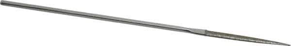Strauss - 5-1/2" OAL Medium Point Needle Diamond File - 5/32" Wide x 1/16" Thick, 1-5/8 LOC, 126 Grit - Exact Tool & Supply