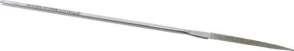 Strauss - 5-1/2" OAL Medium Barrette Needle Diamond File - 5/32" Wide x 1/16" Thick, 1-5/8 LOC, 126 Grit - Exact Tool & Supply