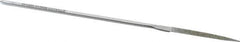 Strauss - 5-1/2" OAL Medium Barrette Needle Diamond File - 5/32" Wide x 1/16" Thick, 1-5/8 LOC, 126 Grit - Exact Tool & Supply