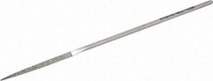 Strauss - 5-1/2" OAL Fine Three Square Needle Diamond File - 1/8" Wide x 1/8" Thick, 1-5/8 LOC, 91 Grit - Exact Tool & Supply