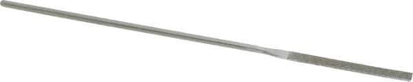 Strauss - 5-1/2" OAL Fine Equalling Needle Diamond File - 5/32" Wide x 3/32" Thick, 1-5/8 LOC, 91 Grit - Exact Tool & Supply