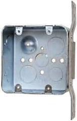 Cooper Crouse-Hinds - 1 Gang, (14) 1/2 & 3/4" Knockouts, Steel Square Wall Box - 4" Overall Height x 4" Overall Width x 2-1/8" Overall Depth - Exact Tool & Supply