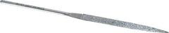 Strauss - 5-1/2" OAL Medium Barrette Needle Diamond File - 13/64" Wide x 1/16" Thick, 2-3/4 LOC, 126 Grit - Exact Tool & Supply