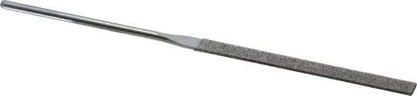 Strauss - 5-1/2" OAL Coarse Equalling Needle Diamond File - 15/64" Wide x 1/16" Thick, 2-3/4 LOC, 181 Grit - Exact Tool & Supply