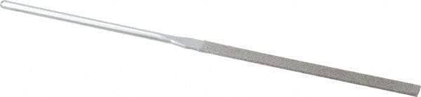 Strauss - 5-1/2" OAL Fine Equalling Needle Diamond File - 15/64" Wide x 1/16" Thick, 2-3/4 LOC, 91 Grit - Exact Tool & Supply