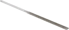 Strauss - 5-1/2" OAL Medium Equalling Needle Diamond File - 15/64" Wide x 1/16" Thick, 2-3/4 LOC, 126 Grit - Exact Tool & Supply