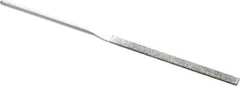 Strauss - 5-1/2" OAL Coarse Taper Needle Diamond File - 1/4" Wide x 1/16" Thick, 2-3/4 LOC, 181 Grit - Exact Tool & Supply