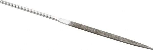 Strauss - 5-1/2" OAL Fine Taper Needle Diamond File - 1/4" Wide x 1/16" Thick, 2-3/4 LOC, 91 Grit - Exact Tool & Supply