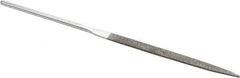 Strauss - 5-1/2" OAL Fine Taper Needle Diamond File - 1/4" Wide x 1/16" Thick, 2-3/4 LOC, 91 Grit - Exact Tool & Supply