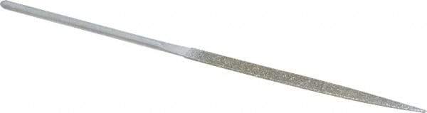 Strauss - 5-1/2" OAL Coarse Half Round Needle Diamond File - 13/64" Wide x 1/16" Thick, 2-3/4 LOC, 181 Grit - Exact Tool & Supply