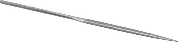 Strauss - 5-1/2" OAL Fine Half Round Needle Diamond File - 13/64" Wide x 1/16" Thick, 2-3/4 LOC, 91 Grit - Exact Tool & Supply