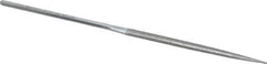 Strauss - 5-1/2" OAL Fine Half Round Needle Diamond File - 13/64" Wide x 1/16" Thick, 2-3/4 LOC, 91 Grit - Exact Tool & Supply
