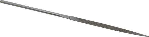 Strauss - 5-1/2" OAL Medium Half Round Needle Diamond File - 13/64" Wide x 1/16" Thick, 2-3/4 LOC, 126 Grit - Exact Tool & Supply