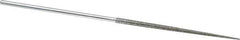 Strauss - 5-1/2" OAL Coarse Round Needle Diamond File - 1/8" Wide x 1/8" Thick, 2-3/4 LOC, 181 Grit - Exact Tool & Supply