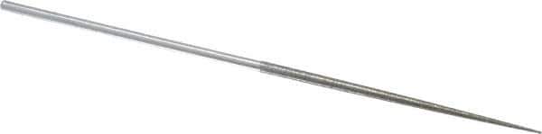 Strauss - 5-1/2" OAL Fine Round Needle Diamond File - 1/8" Wide x 1/8" Thick, 2-3/4 LOC, 91 Grit - Exact Tool & Supply