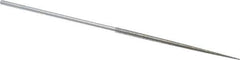 Strauss - 5-1/2" OAL Fine Round Needle Diamond File - 1/8" Wide x 1/8" Thick, 2-3/4 LOC, 91 Grit - Exact Tool & Supply