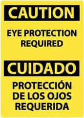NMC - "Caution - Eye Protection Required", 14" Long x 10" Wide, Rigid Plastic Safety Sign - Rectangle, 0.05" Thick, Use for Accident Prevention - Exact Tool & Supply